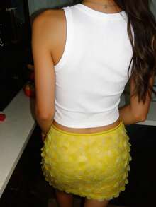 SHEIN Top de tirantes de moda para mujer con cuello redondo y estampado de copa de cóctel con strass - Blanco - View 2