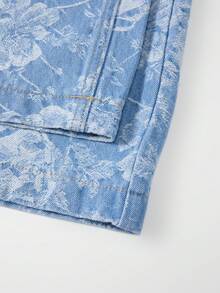 GlowEve CURVE Plus Size Women's Pocket Button All-Over Print Casual Daily Denim Jeans - Light Wash - View 5