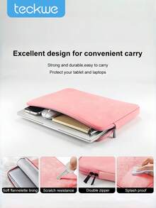 Teckwe 1 Pieza Funda Protectora Universal de 13.3 Pulgadas de Tela de Poliéster Suave, Delgada, Ligera, a Prueba de Golpes e Impermeable, de unicolor, Compatible con Computadora Portátil de 13.3 Pulgadas para Uso Diario, Trabajo de Oficina, Escuela y Desplazamiento, Estuche Protector Portátil - Ver 2