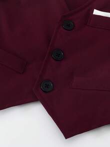 Baby Boys' Elegant Color Block Bowknot Decor Fashion Suits - Burgundy - View 6