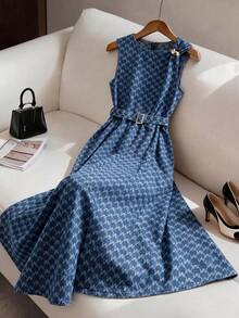GlowEve Women's Summer Casual Sleeveless Denim Dress - Dark Wash - View 1