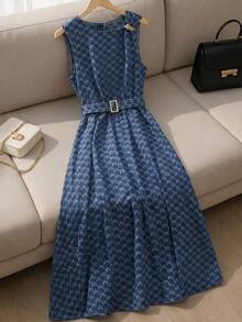 GlowEve Women's Summer Casual Sleeveless Denim Dress - Dark Wash - View 4