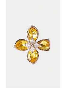 Noxbound Golden Yellow Women's Flash Flower Stud Earrings New Fashion Earrings - Yellow Gold - View 4
