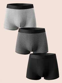 Manfinity Underwear&Sleepwear Basics Paquete de 3 calzoncillos tipo bóxer casuales de uso diario con diseño de bloques de color para hombres - Multicolor - Ver 1