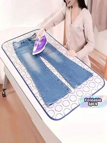 1 Pc Foldable Ironing Mat, Portable Heat Resistant Iron Pad For Home & Bed Use. High Temperature Resistant, Waterproof And Anti-Slip Soft Ironing Board, Suitable For Home And Travel. - Multicolor - View 1