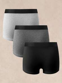 Manfinity Underwear&Sleepwear Basics Paquete de 3 calzoncillos tipo bóxer casuales de uso diario con diseño de bloques de color para hombres - Multicolor - Ver 2