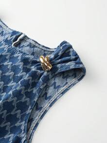 GlowEve Women's Summer Casual Sleeveless Denim Dress - Dark Wash - View 3