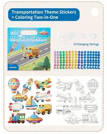 MINKOJA Double-Sided Kids DIY 3D Mosaic Sticker Art Kit, Geometric Pixel Puzzle & Coloring Craft Activity, Fine Motor Skill Developmental Toy With Hanging Ornament Design - Multicolor - View 15