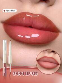 SHEGLAM Lip Rules Liner & Gloss Pen-Play Fair 二合一保濕液體唇膏露珠高色素唇線筆唇部組合保濕減少唇部細紋唇部彩妝 - Play Fair - 查看 10