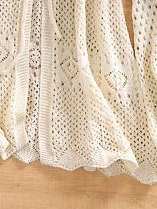 GlowEve CURVE Cardigan tricoté ajouré pour femmes, style décontracté de vacances - Nude - Voir 3