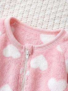 Cozy Pixies Newborn Baby Girl Colorful Floral Pattern Round Neck Long Sleeve Thermal Lined Thick Autumn Winter Romper - Multicolor - View 7