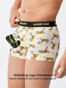 LUVLETTE 2-Pack Cotton Mid Rise Printed Letter Webbing Men's Boxer Briefs - Scooby-Doo Collaboration Series - Multicolor - View 3
