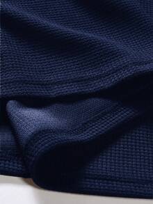 Manfinity Homme Camisa polo de manga corta con bloques de color y patchwork para hombre - Azul Marino - Ver 4