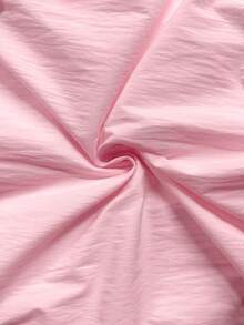 Resyla Women's Solid Color Frill Trim Front Tie Short Dress - Baby Pink - View 3