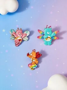SHEIN X Care Bears 一套新款創意卡通多色可愛熊圖案印花胸針，IP聯名設計，可愛個性化，簡約大方，亦可作為裝飾使用 - 彩色 - 查看 1