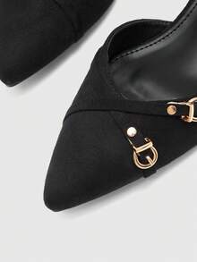 CUCCOO BIZCHIC New Design Pointed Minimalist Commuter Style Stylish Flats, Suitable For Christmas And Spring Wear - Quiet night black, - View 4