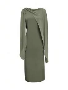 SHEIN Raffinéa Elegant Women Summer Holiday Dress - Green - View 3
