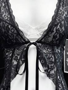EgrlEra Áo croptop trắng xuyên thấu gợi cảm dành cho nữ - màu đen - Xem 4