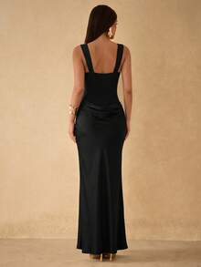 Silquee Vestido elegante sin mangas para mujer para el verano - Negro - Ver 2