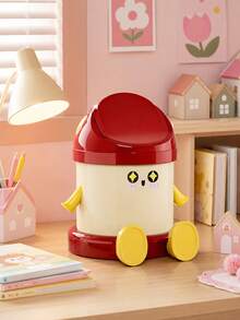 Zazumi 1pc Character Styled Desktop Disposal Container With Lid For Cozy Bedroom Bedside Nightstand Designed With Delightful Curated Outlines Delivering Soul-Soothing Presence To Young Females - multicolor - View 6