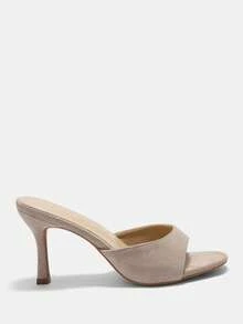 CUCCOO CURVES Wide Last Women's Apricot Classic Muller Comfortable Low Heel Sandals For Commuting, Dating, Parties, Vacations, Parties And Various Occasions. - Apricot velvet - View 3