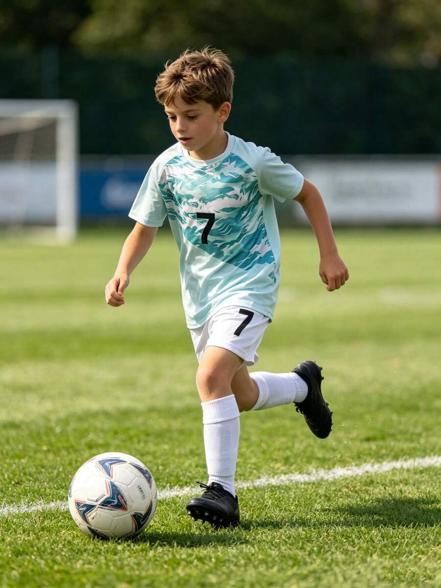 Tween Boy Crew Neck Digital Print Short Sleeve T-Shirt And Shorts Casual Daily Set - Multicolor - View 1