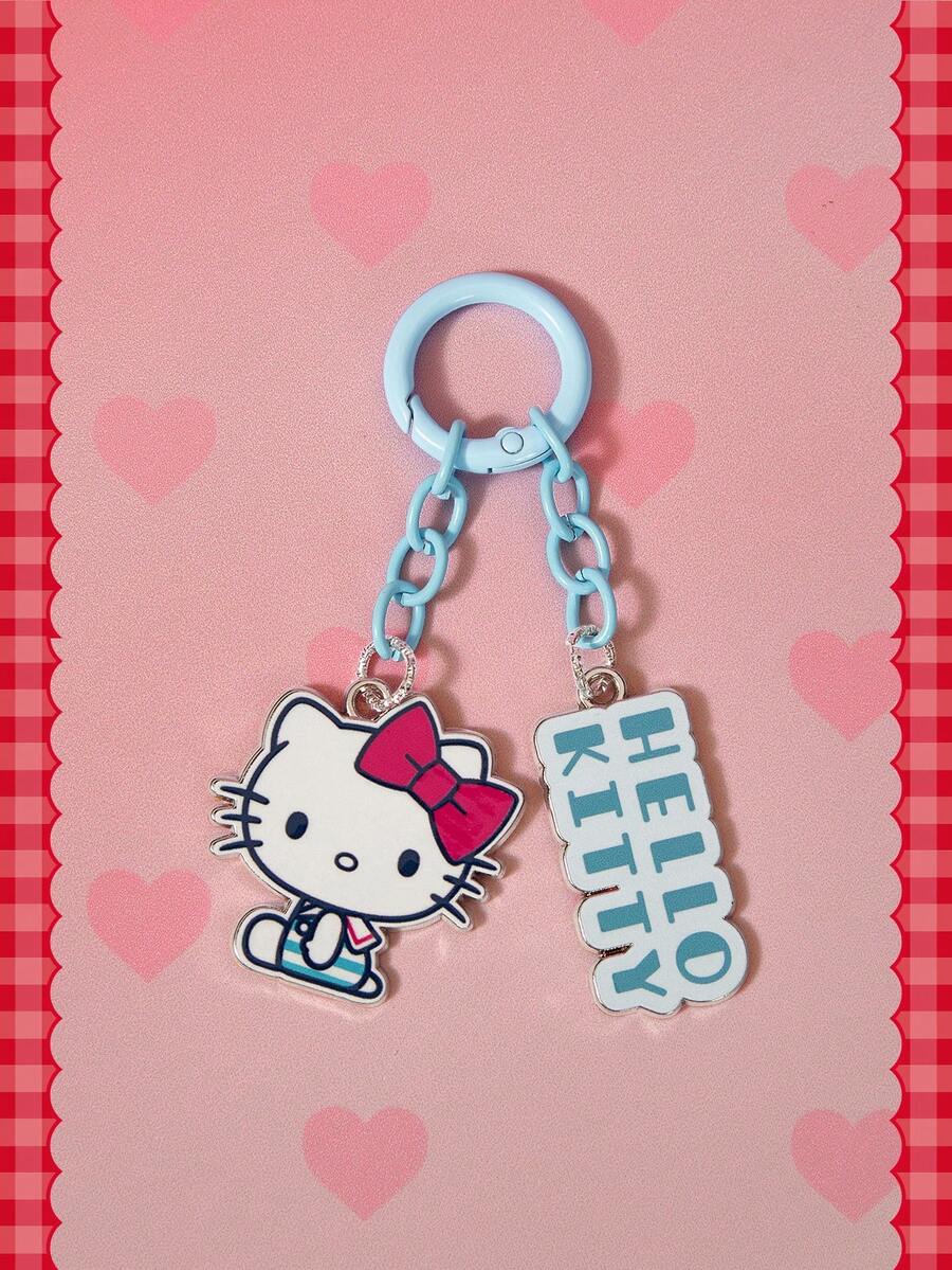 HELLO KITTY AND FRIENDS | SHEIN 1個藍色可愛鑰匙圈配件吊飾 包包吊飾 耳機吊飾 - 彩色 - 查看 1