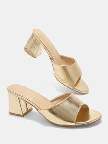 CUCCOO CURVES Plus Size Women's Simple Classic Design Bund Sandals For Christmas Wide Fit - Gold 511 - View 2