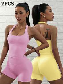 SHEIN Velisys 女款高腰瑜伽運動套裝 - 彩色 - 查看 1