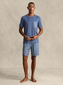 EverLounge Thin Short Sleeve Men's Casual Minimalist Loungewear Set - Blue - View 5