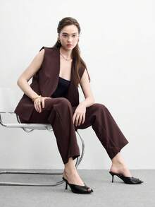 CUCCOO BIZCHIC 女款春夏新款經典職場簡約百搭浪漫性感尖頭穆勒高跟涼鞋 - 黑色 - 查看 3