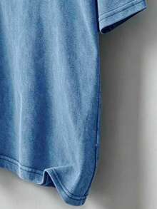 Manfinity EMRG Men's No. 7 Number Cotton Crew Neck Short Sleeve Casual T-Shirt - Blue - View 3
