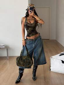 Coolane 女款迷彩修身百搭休閒日常上衣 - 軍綠色 - 查看 6