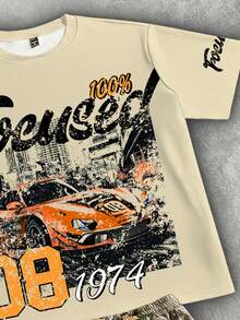 Manfinity ZONE917 Conjunto de camiseta de manga corta y pantalón de chándal con estampado camuflaje, rayas, desgastado y descolorido #28 FOEUSED Racing - Multicolor - Ver 2