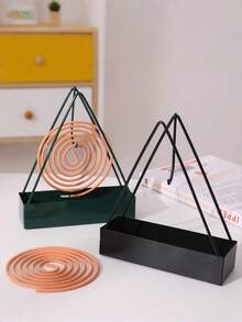 2pcs Stainless Steel Mosquito Coil Box, Ash Tray, Flame Resistant And Scalding Protective, Outdoor And Household Incense Burner Stand With Lid (Can Be Wall-Mounted Using Hooks To Prevent It From Being Kicked Over) - Multicolor - View 8