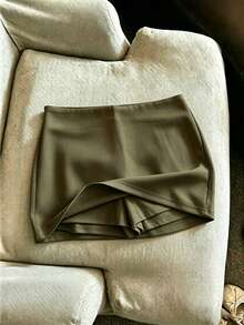 SHEIN Franclia 女款素色休閒百搭日常裙褲 - 軍綠色 - 查看 1