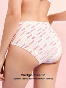 LUVLETTE 2-Pack Mid Rise Basics No-Show Printing Briefs Women Underwear Panties Set - Multicolor - View 2