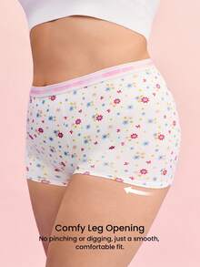 LUVLETTE Plus 2-Pack Cotton High-Waist Printed Letter Webbing Women's Boyshorts - Scooby-Doo Collaboration Series - Multicolor - View 5