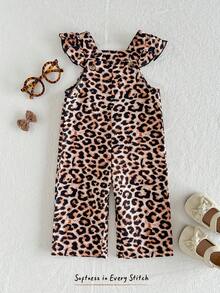 Cozy Pixies Babygirl Cute Summer Fashion Leopard Print Jumpsuit - Multicolor - View 6