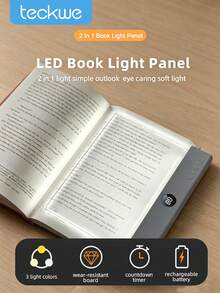 Teckwe La luz de lectura para tablet es ligera y está diseñada específicamente para la lectura nocturna. La luz de lectura LED para tablet en el estudio elimina la interferencia de luz y proporciona una experiencia de lectura inmersiva 1200 mAh Puerto de carga Tipo-C - Multicolor - Ver 3