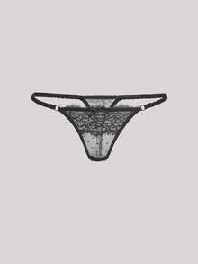Hourtrue Valentine's Day Women's Contrast Lace Bow Decor Sexy G-String Panties (Set Of 3) Bow Tie - Multicolor - View 10