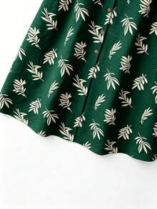 SHEIN Franclia 女款休閒度假花卉印花前扣無袖洋裝 - 墨綠色 - 查看 5