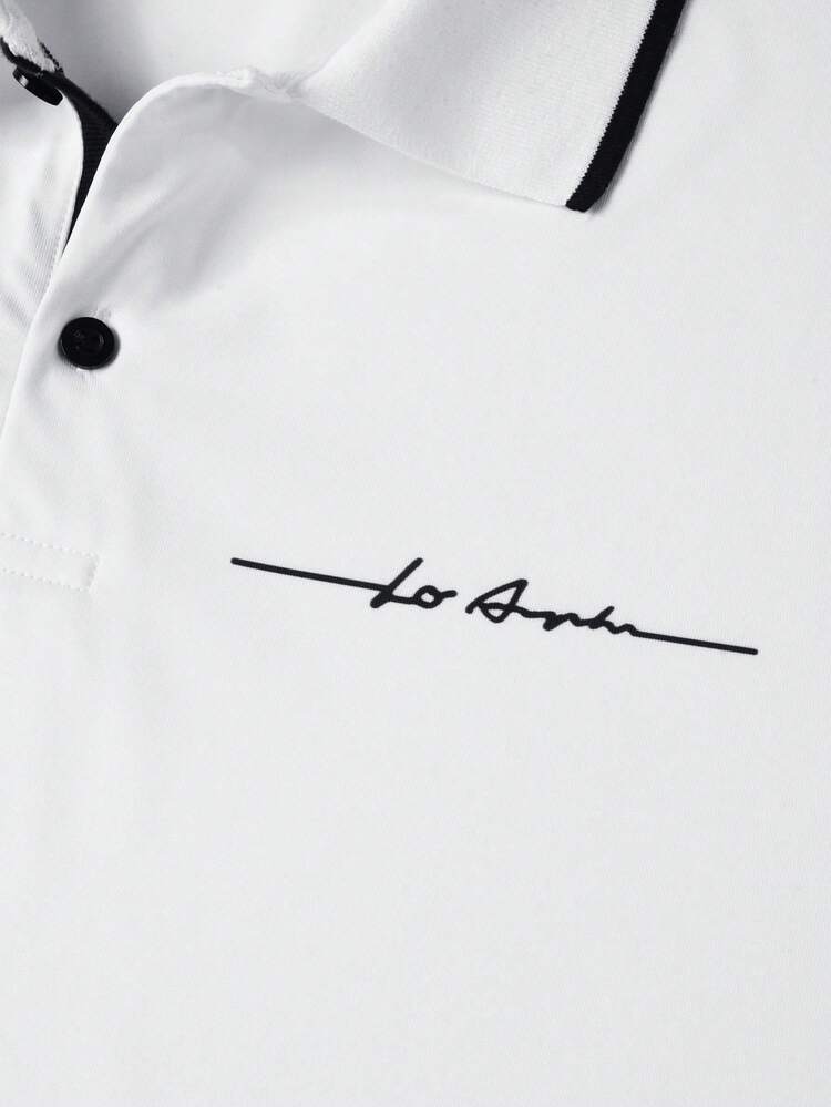 Calvornis Men's Business Casual Fashion Mature Floral Print Polo Shirt - White - View 6