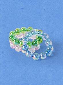 Popjeli 3-Piece Color Laser Beaded Bracelet, Simple Multi-Purpose Stackable Jewelry, Minimalist/Vintage/Elegant, Perfect For Mom/Lady/Girl/Mother, Summer/Beac - Multicolor - View 18