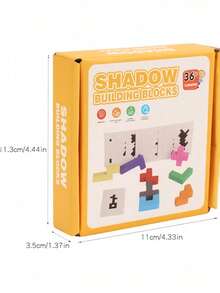 MINKOJA Wooden Shadow Matching Building Blocks Game, Kids Spatial Logic Puzzle Toy With Double-Sided Challenge Cards, Montessori Early Educational Toy, Train Observation & Spatial Thinking, Parent-Child Interactive Birthday Gift For Toddlers Age 3+ - Multicolor - View 10