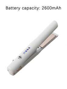Teckwe 1PC Portable Cordless Hair Straightener, USB Rechargeable Ceramic Flat Iron With 4 Heat Settings, Compact Wireless Styling Tool For Travel, Home And Daily Use - Multicolor - View 9