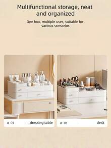 Kotak Organizer Makeup, Kotak Penyimpanan Produk Perawatan Kulit Anti Debu, Kapasitas Besar, Gaya Laci Rias, Rak Penyimpanan Lipstik Transparan, Perlengkapan Kembali ke Sekolah - warna-warni - View 4