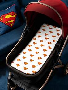 SUPERMAN X SHEIN Baby Stroller Seat Cushion,Printed Patterns,Cotton Padding Comfortable Suitable For Boys & Girls - Superman pattern on white background - View 1