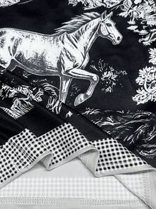Resyla 女款動物印花休閒百搭日常穿著上衣 - 黑與白 - 查看 5