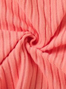 SHEIN Playful Pals Baby Girl Bow Print, Striped, Solid Color Long Sleeve Set - Pink - View 12